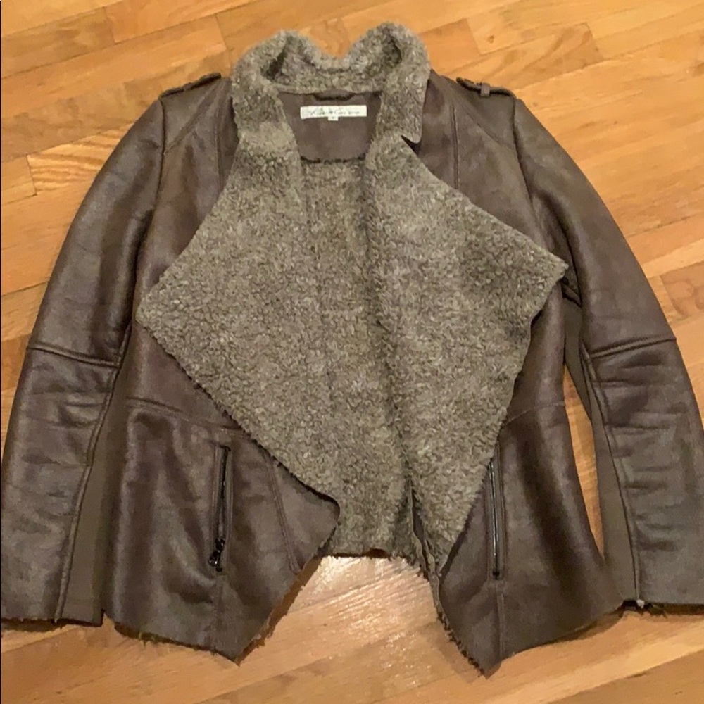Kenneth Cole -M faux leather & shearling jacket
